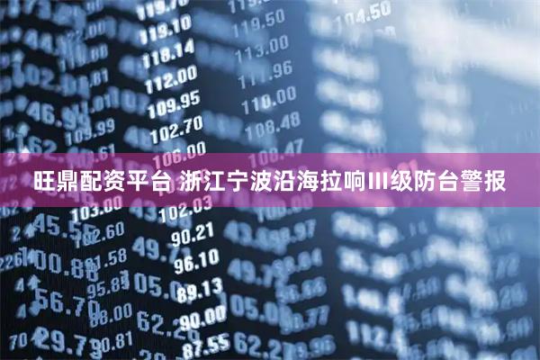 旺鼎配资平台 浙江宁波沿海拉响Ⅲ级防台警报