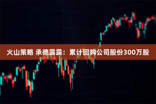 火山策略 承德露露：累计回购公司股份300万股